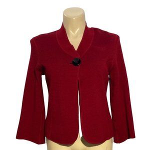 Clothes By Revue L Cardigan Sweater Jacket 100% Boiled Wool Reversible Red Black